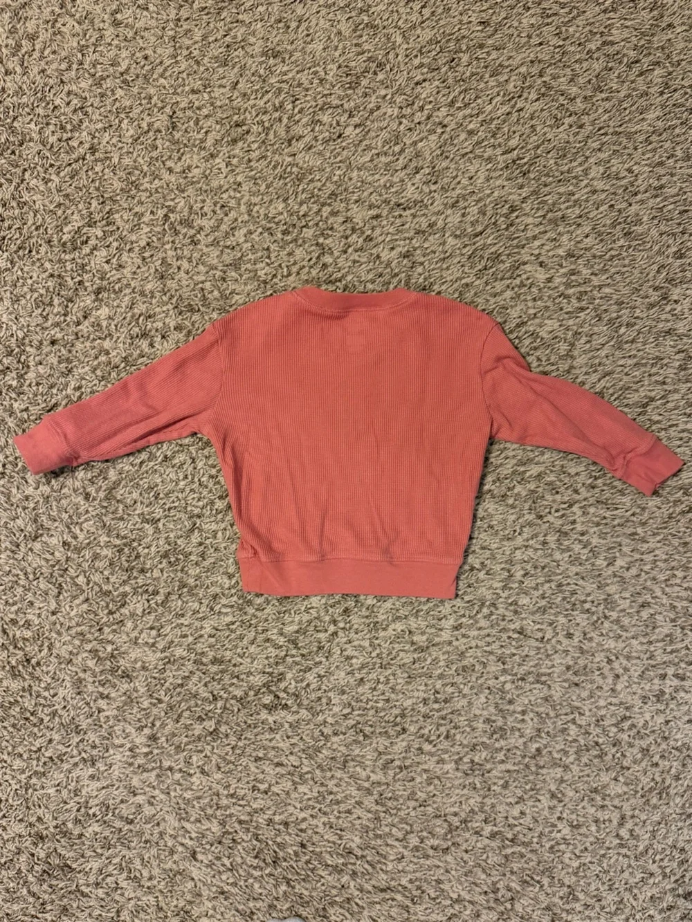 Kids Coral Waffle Jogger Set - Cozy Sweatshirt & Sweatpants